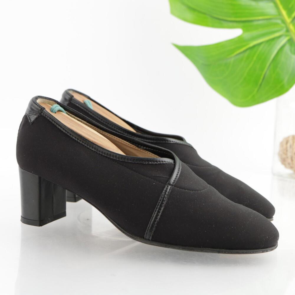 Taryn Rose Womens Pump Size 36 6 Black‎ Satin Block Heel Comfy Dress Shoes Italy
